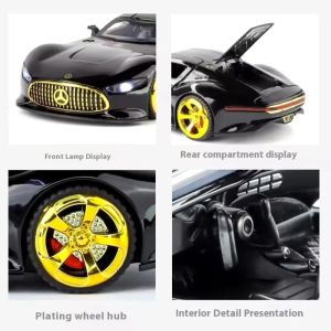 Метална кола Mercedes-Benz Vision GT 1:32 – Черен със светлини, Без опаковка