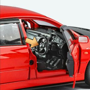 Метална кола Mitsubishi Lancer Evolution 1:24 – червен тунинг, Без опаковка