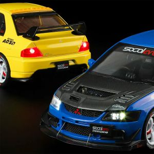Метална кола Mitsubishi Lancer Evolution 1:24 – син тунинг, Без опаковка