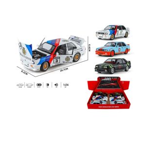 Метална кола BMW M3 E30 1:24 състезателен дизайн, черен, без опаковка