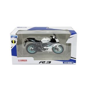 Метален мотор Yamaha R3 1:12 бял със спортен дизайн