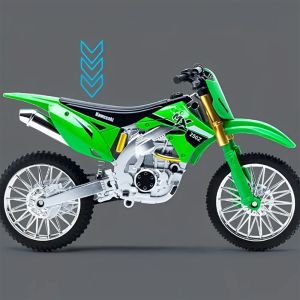 Метален кросов мотор, Kawasaki стил, 1:10, Off-Road, Зелен, Детайлен модел