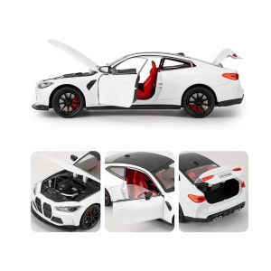 Метална кола BMW M4 Coupe, Бял, 1:24, Без опаковка