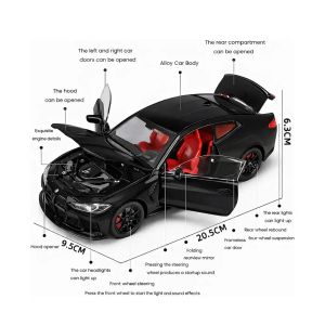 Метална кола BMW M4 Coupe, Черен, 1:24, Без опаковка