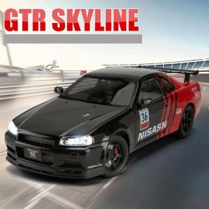 Метална кола Nissan Skyline GT-R – черно и червено, 1:24, Без опаковка