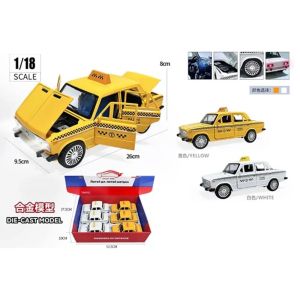 Метална кола Лада Такси 1:18 – бяла, без опаковка
