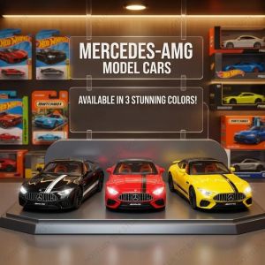 Метален автомобил Mercedes-AMG Cabriolet, Die-Cast модел, 1:24, Жълт, Без опаковка