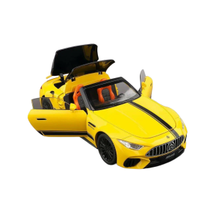 Метален автомобил Mercedes-AMG Cabriolet, Die-Cast модел, 1:24, Жълт, Без опаковка