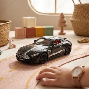 Метален автомобил Mercedes-AMG Cabriolet, Die-Cast модел, 1:24, Черен, Без опаковка
