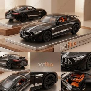 Метален автомобил Mercedes-AMG Cabriolet, Die-Cast модел, 1:24, Черен, Без опаковка