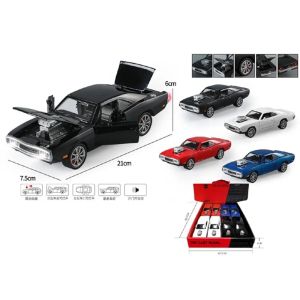 Метален автомобил Dodge Charger Fast & Furious, Die-Cast модел, 1:24, Червен, Без опаковка