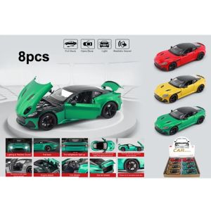 Метален автомобил Aston Martin DBS Superleggera, Die-Cast модел, 1:24, Червен, Без опаковка