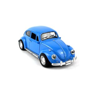 Метален Volkswagen Beetle 1:24, Син, със звук, светлини и pull-back, Без опаковка