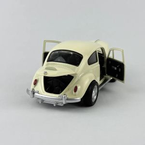 Метален Volkswagen Beetle 1:24, Кремав, със звук, светлини и pull-back, Без опаковка