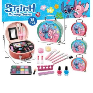 Детски комплект за грим в куфарче Stitch Makeup Series, 15 части, Оранжево