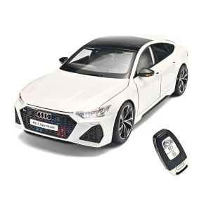 Метален автомобил Audi RS7 Sportback с дистанционно, 1:18, бял
