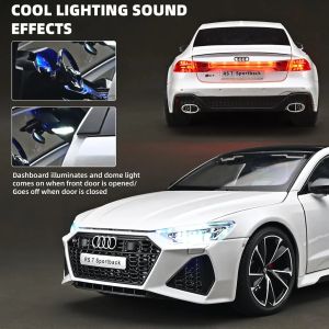 Метален автомобил Audi RS7 Sportback с дистанционно, 1:18, бял