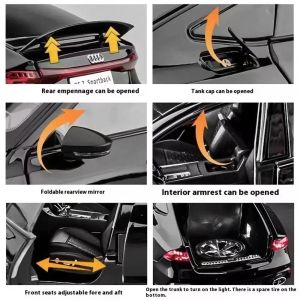 Метален автомобил Audi RS7 Sportback с дистанционно, 1:18, бял