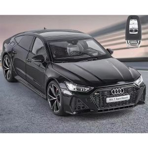 Метален автомобил Audi RS7 Sportback с ключ-дистанционно за светлини и звук, 1:18, черен