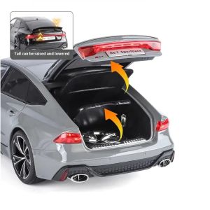 Метален автомобил Audi RS7 Sportback с ключ-дистанционно за светлини и звук, 1:18, Сив