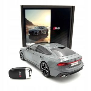 Метален автомобил Audi RS7 Sportback с ключ-дистанционно за светлини и звук, 1:18, Сив