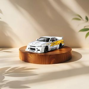 Метален автомобил Nissan Skyline GT-R R34, 1:24, Бял, Без опаковка