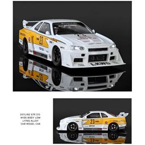 Метален автомобил Nissan Skyline GT-R R34, 1:24, Бял, Без опаковка