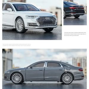 Метален автомобил Audi A8L, 1:24, Звук и светлини, Без индивидуална опаковка, Сив