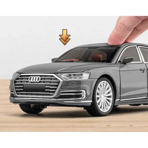 Метален автомобил Audi A8L, 1:24, Звук и светлини, Без индивидуална опаковка, Сив