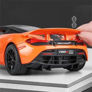 Метален автомобил McLaren 720S, 1:24, Звук и светлини, Оранжев, Без индивидуална опаковка