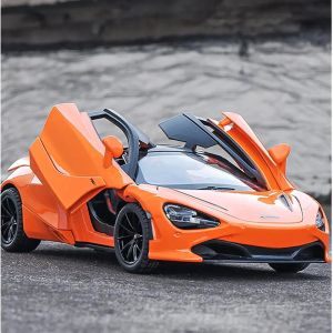 Метален автомобил McLaren 720S, 1:24, Звук и светлини, Оранжев, Без индивидуална опаковка