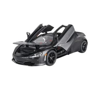 Метален автомобил McLaren 720S, 1:24, Звук и светлини, Черен, Без индивидуална опаковка