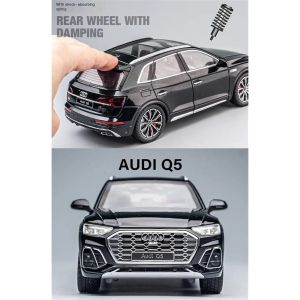 Метален автомобил Audi Q5, 1:24, Звук и светлини, Черен, Без индивидуална опаковка
