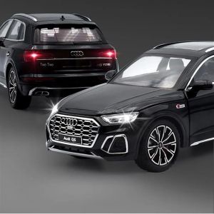 Метален автомобил Audi Q5, 1:24, Звук и светлини, Черен, Без индивидуална опаковка