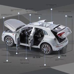 Метален автомобил Audi Q5, 1:24, Звук и светлини, Бял, Без индивидуална опаковка