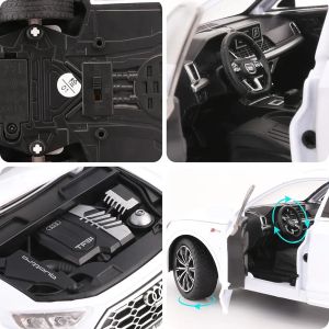Метален автомобил Audi Q5, 1:24, Звук и светлини, Бял, Без индивидуална опаковка