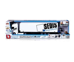 Метален камион Bburago Mercedes-Benz Actros Haulers Lift & Load, 1:43, с мотокар и аксесоари