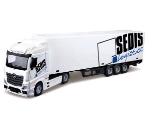 Метален камион Bburago Mercedes-Benz Actros Haulers Lift & Load, 1:43, с мотокар и аксесоари