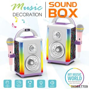 Детска караоке колонка с микрофон, LED светлини и Bluetooth
