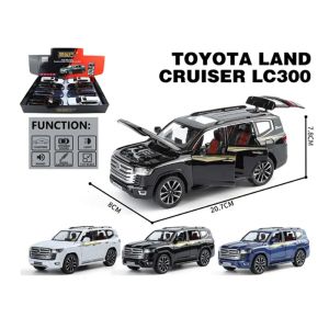 Метален джип Toyota Land Cruiser LC300, 1:24, Черен, Без индивидуална опаковка