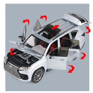 Метална кола Lexus LX600 1:24, Бял, Светлини и звук, Без индивидуална опаковка