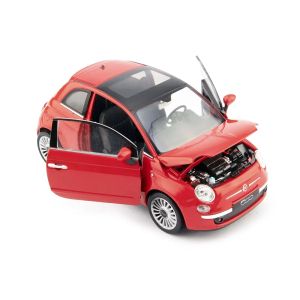 Метална кола Fiat 500, 1:24, червена, Welly