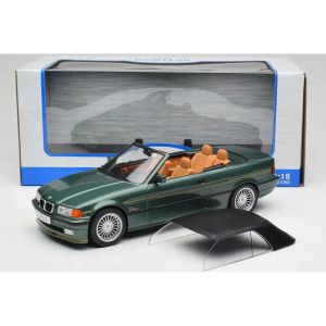 Метална кола BMW E36 Alpina B3 3.2 Cabriolet, 1995, 1:18, зелена, Model Car Group