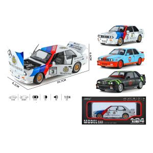 Метална кола BMW M3 E30, 1:24, черна