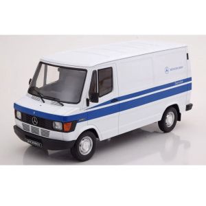 Метален бус Mercedes 208 D Transporter Mercedes Service 1988 1:18 Бял/Син – KK Scale