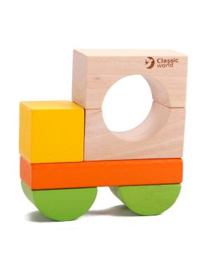 Дървен конструктор с кубчета - 100 бр.