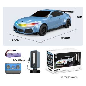 Детска спортна електрическа кола Crazon New Energy със зарядна станция, RC в син цвят