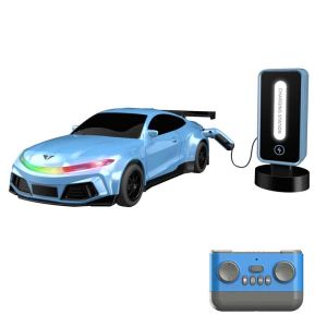 Детска спортна електрическа кола Crazon New Energy със зарядна станция, RC в син цвят