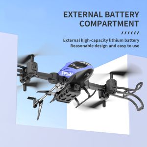 Сгъваем дрон с ULTRA HD 4K камера, светлинни ефекти и WiFi управление, син цвят