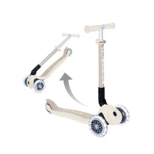 Сгъваема еко тротинетка с 3 колела GLOBBER JUNIOR FOLDABLE LIGHTS ECO - цвят кокос